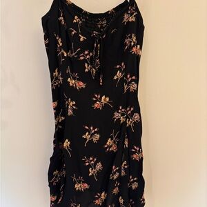 Blue Life Black Floral Mini Dress